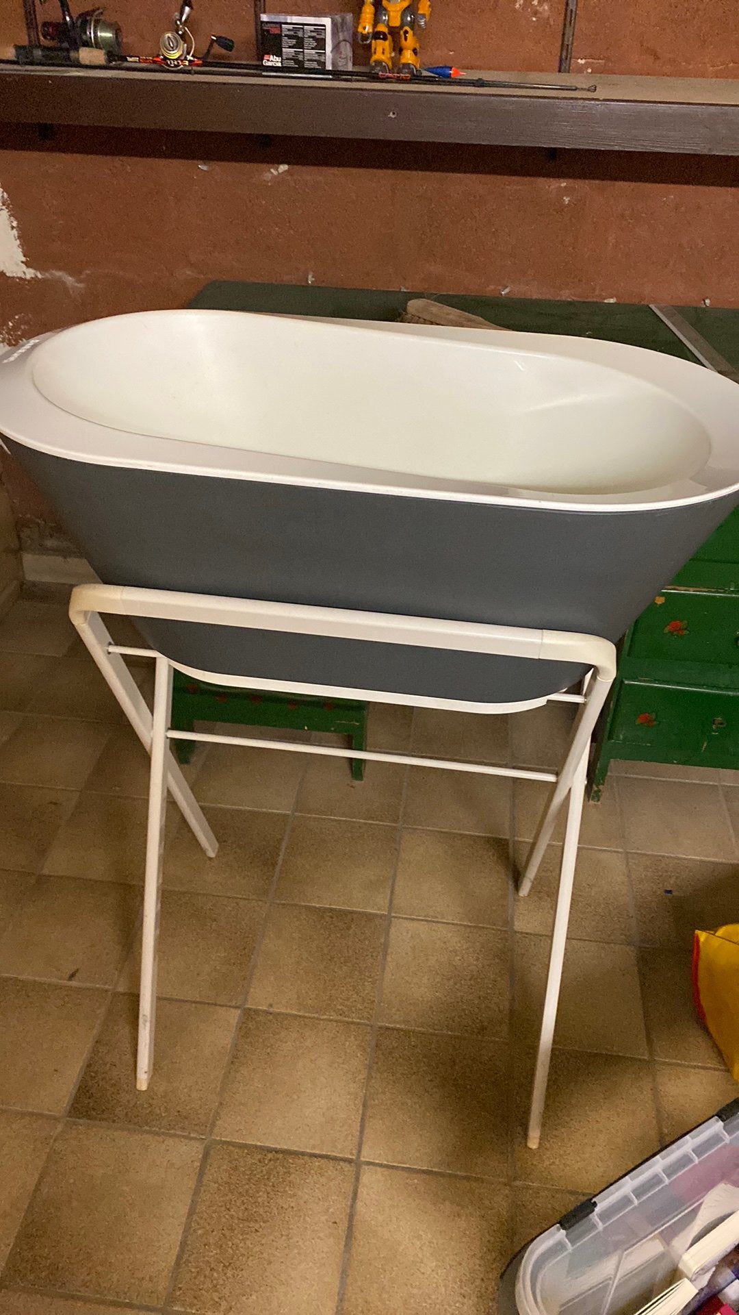 Babybadje met staander hoppop, Kinderen en Baby's, Badjes en Verzorging, Ophalen, Gebruikt, Badje