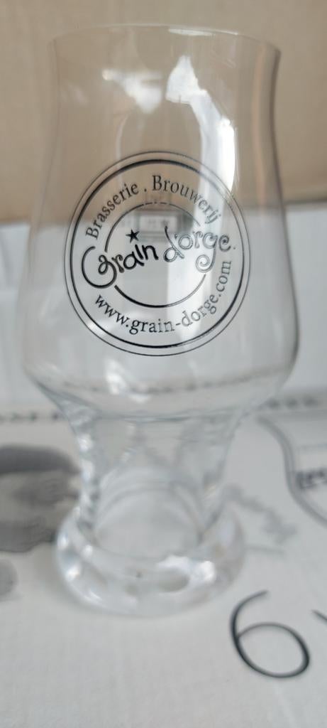 19 glazen grain d orge 15cl, Verzamelen, Biermerken, Ophalen of Verzenden