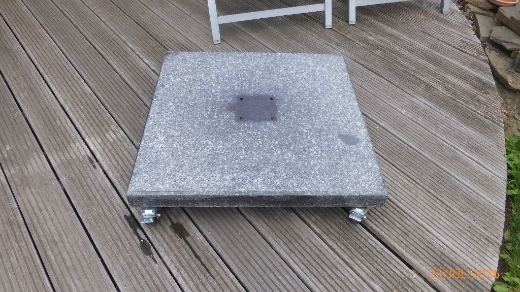 parasolvoet met wielen, Jardin & Terrasse, Parasols, Enlèvement, Comme neuf, Base de parasol