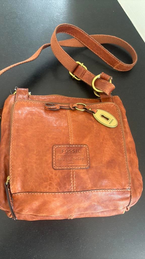Fossil handtas, Handtassen en Accessoires, Ophalen of Verzenden, Zo goed als nieuw, Bruin