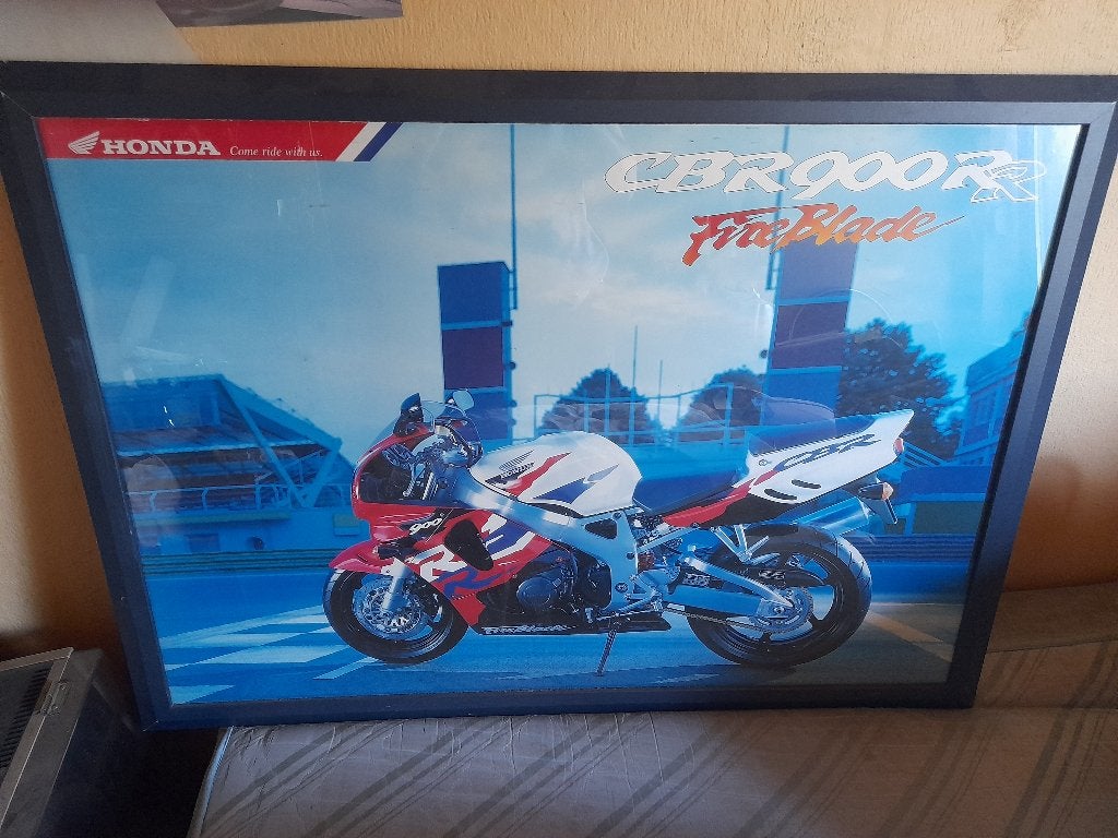 Grote cbr 900 poster ingekaderd, Verzamelen, Ophalen, Zo goed als nieuw