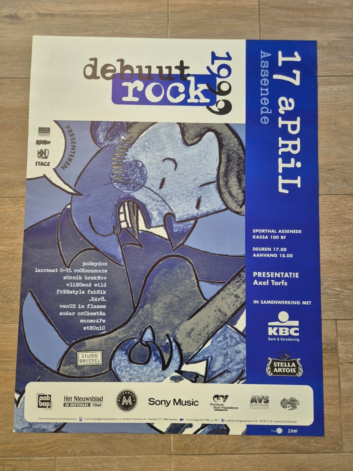 Concertposter Debuut Rock 1999, Verzamelen, Ophalen of Verzenden, Zo goed als nieuw, Muziek