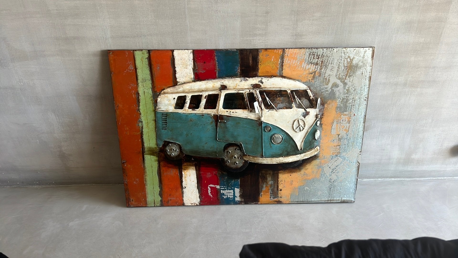 Hand geschilderd metalen decoratief muurstuk met certificaat, Antiek en Kunst, Ophalen, Metaal