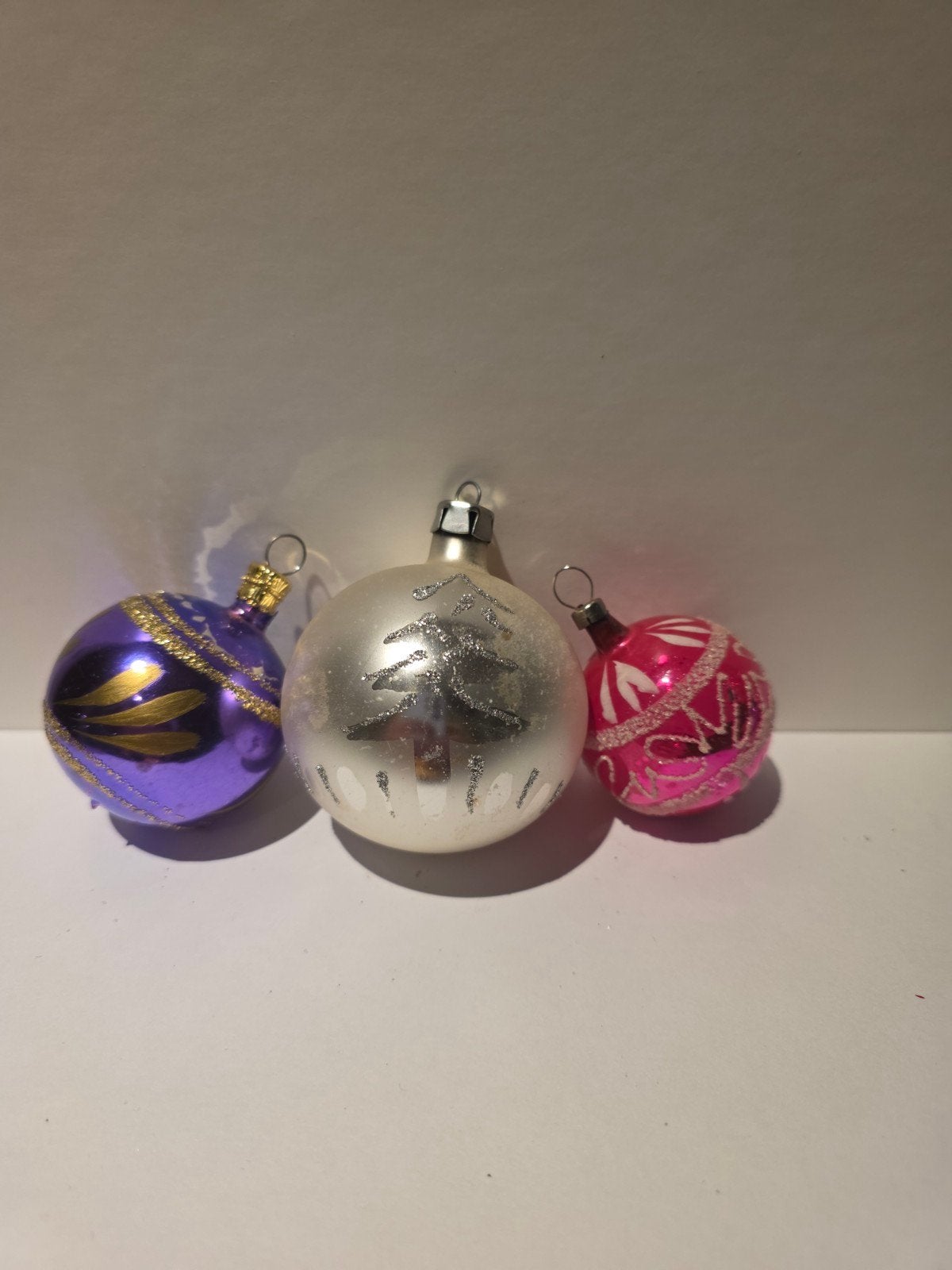 leuk setje vintage kerstballen, Diversen, Ophalen of Verzenden, Gebruikt