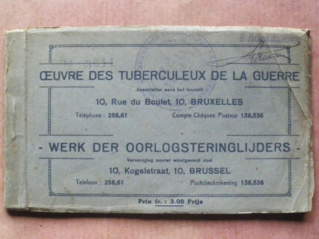 Livret numéroté de 7 cartes postales militaires belges WW1, Envoi, Armée de terre, Autres types