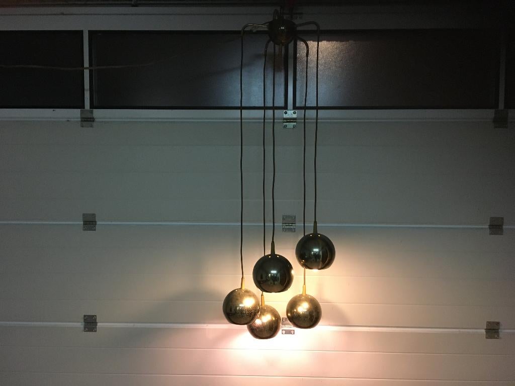 Vintage Pendellamp 1960s - Hanglamp met 5 lichtpunten, Enlèvement