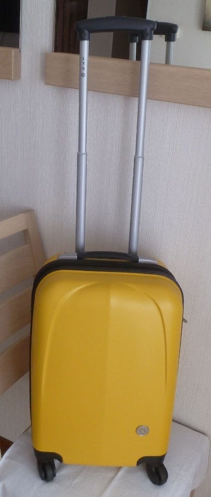 Petite valise TROLLEY jaune "LYS" 4 roues jamais utilisée, Enlèvement ou Envoi, Plastique dur, Moins de 35 cm, 50 à 60 cm