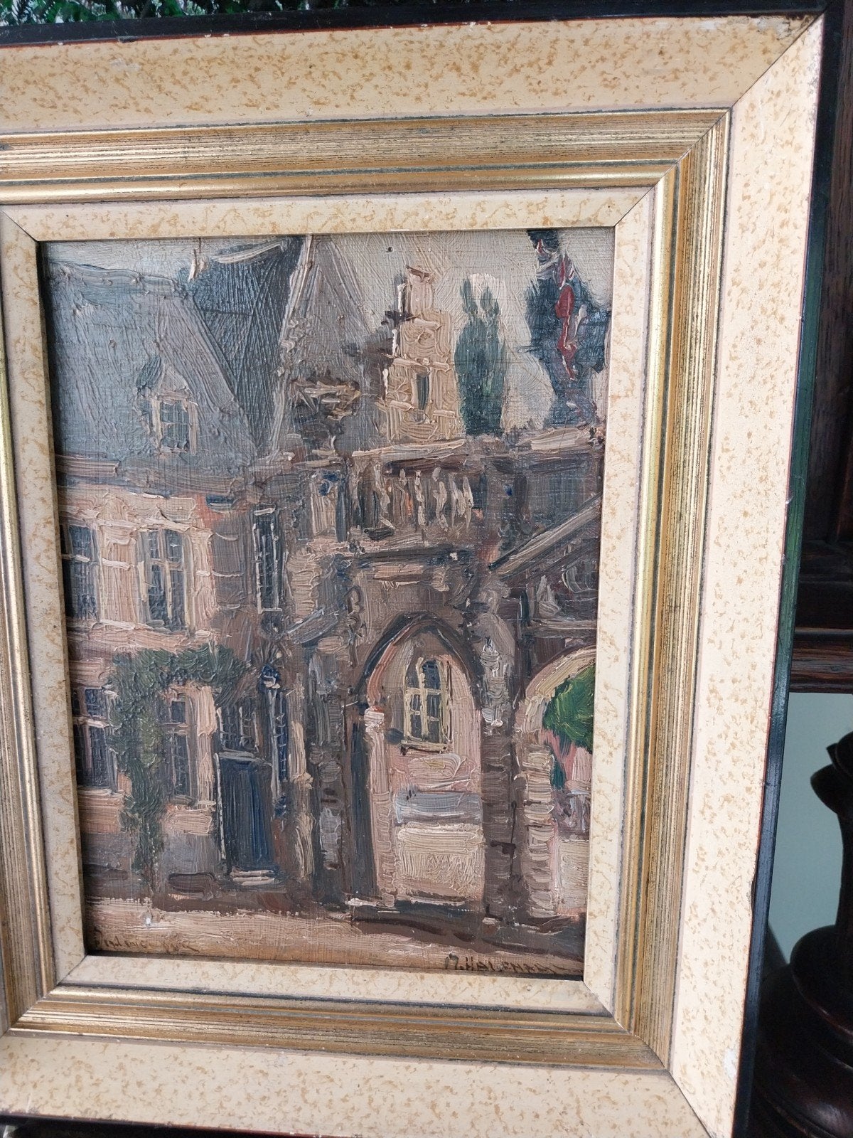 Antiek schilderij., Enlèvement, Panneau