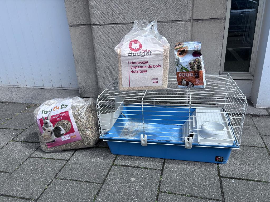 Cage cobaye avec accessoires, Enlèvement, Utilisé, Cage, Lapin