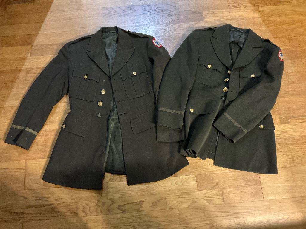US WWII WO2 lot van 2 Officier, vest, jas, jacket, Verzamelen, Ophalen of Verzenden
