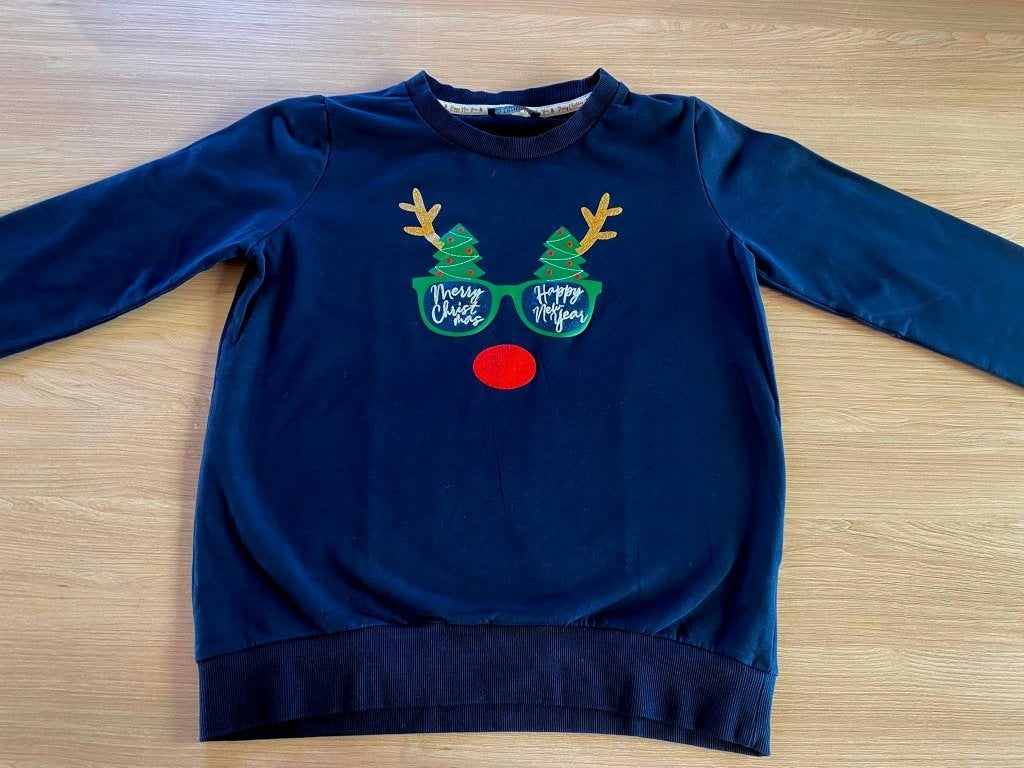 Blauwe kersttrui - maat M, Maat 38/40 (M), Blauw, Bel & Bo, Ophalen of Verzenden