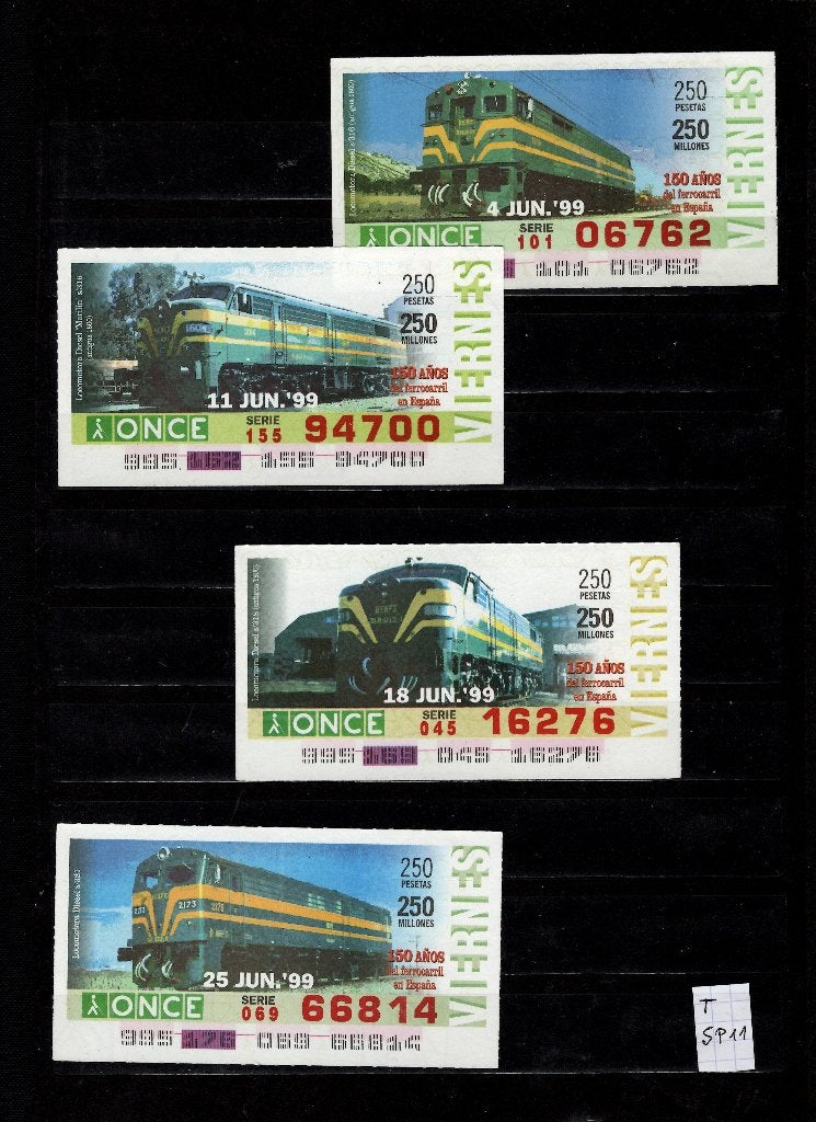 Loterijtickets voor Spanje + treinen (3), Verzenden, Gebruikt, Trein, Overige typen