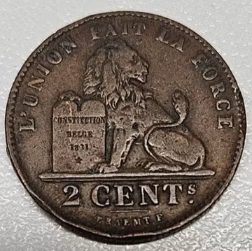 Belgique : 2 Centimes 1911 FR Morin 310 Réf 16905, Timbres & Monnaies, Enlèvement ou Envoi, Bronze, Monnaie en vrac