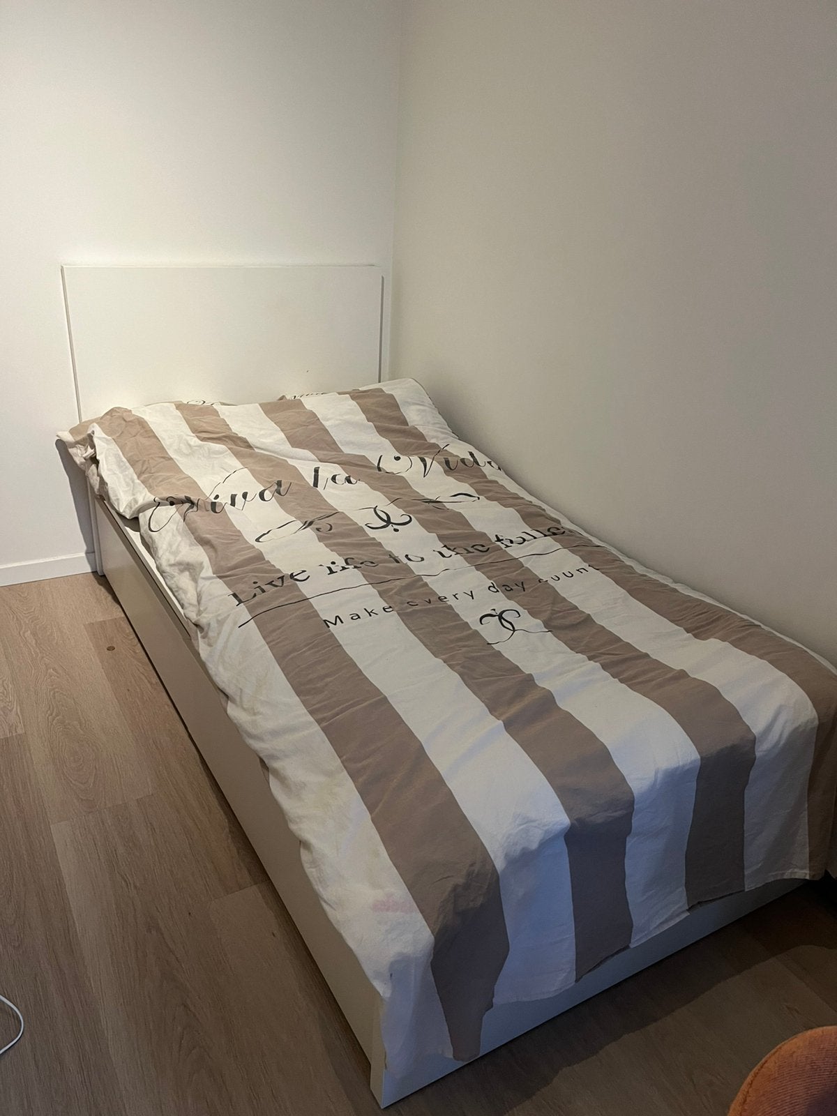 Bed  met lades, 1 persoon, Ophalen, Eenpersoons, Hout, 100 cm