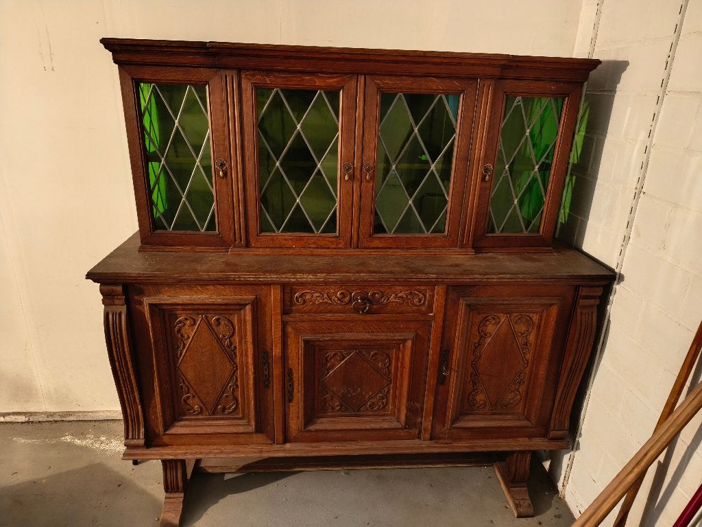 Dressoir met vitrinekast, Ophalen, Gebruikt, Met deur(en), 100 tot 150 cm