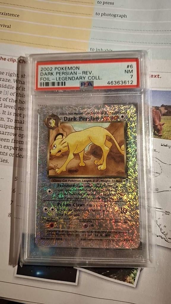 Dark persian legendarische collectie holo revers psa 7, Ophalen of Verzenden, Nieuw, Losse kaart, Foil