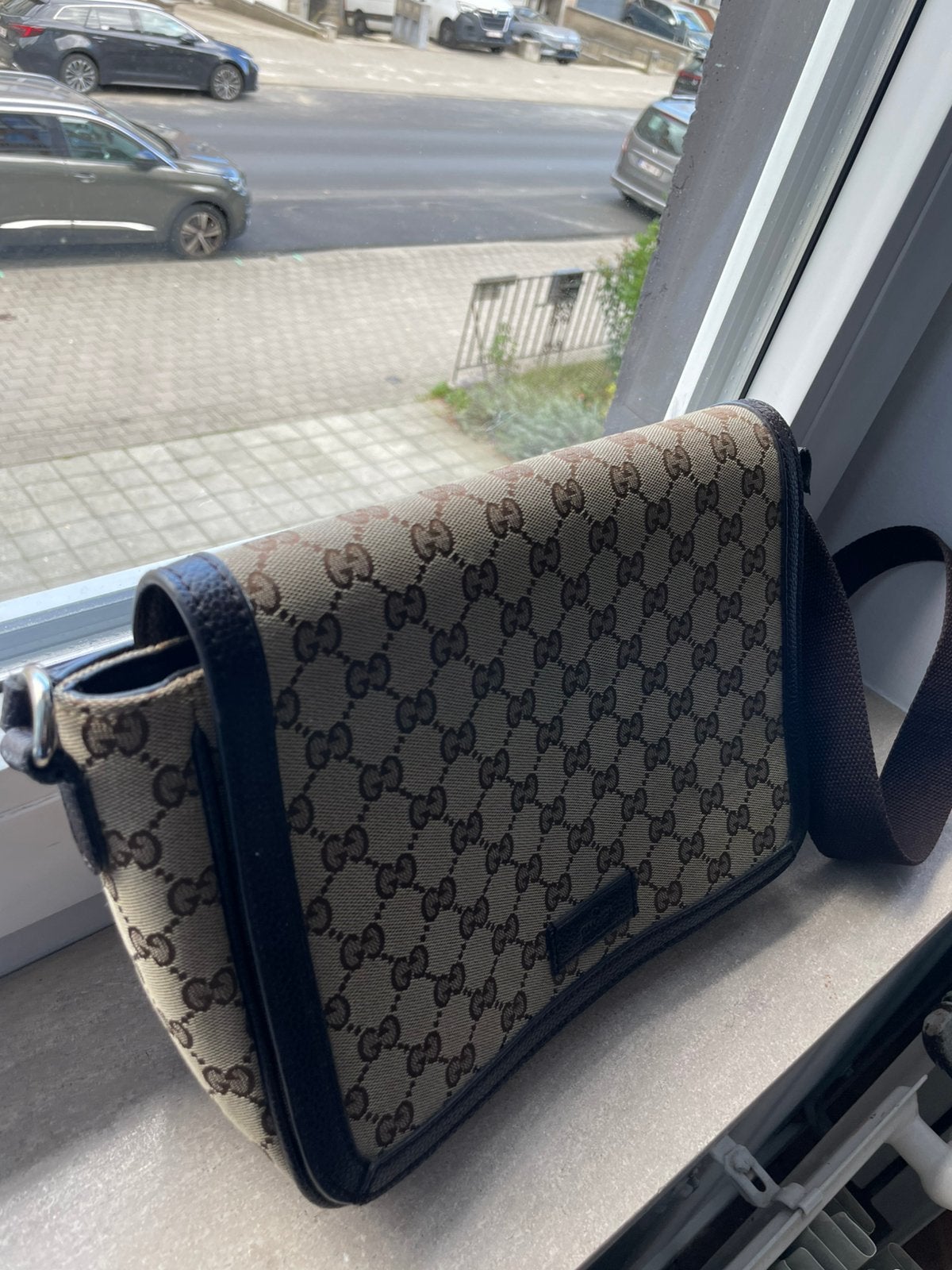 Gucci boekentas, Handtassen en Accessoires, Ophalen, Gebruikt, Beige, Overige merken