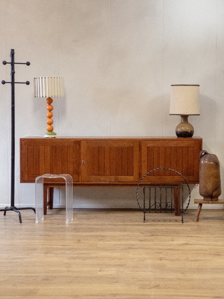 vintage dressoir, Ophalen, Gebruikt, Teakhout, 200 cm of meer