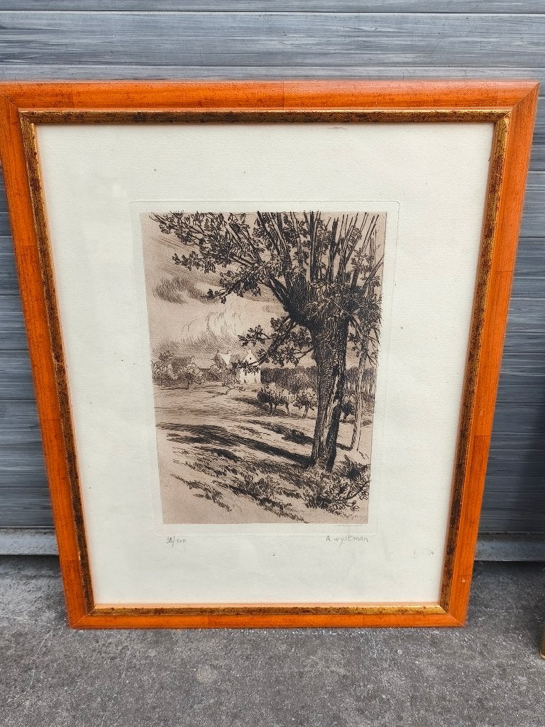 gravure signe rodolphe wystman, Antiek en Kunst, Ophalen of Verzenden, Gravure