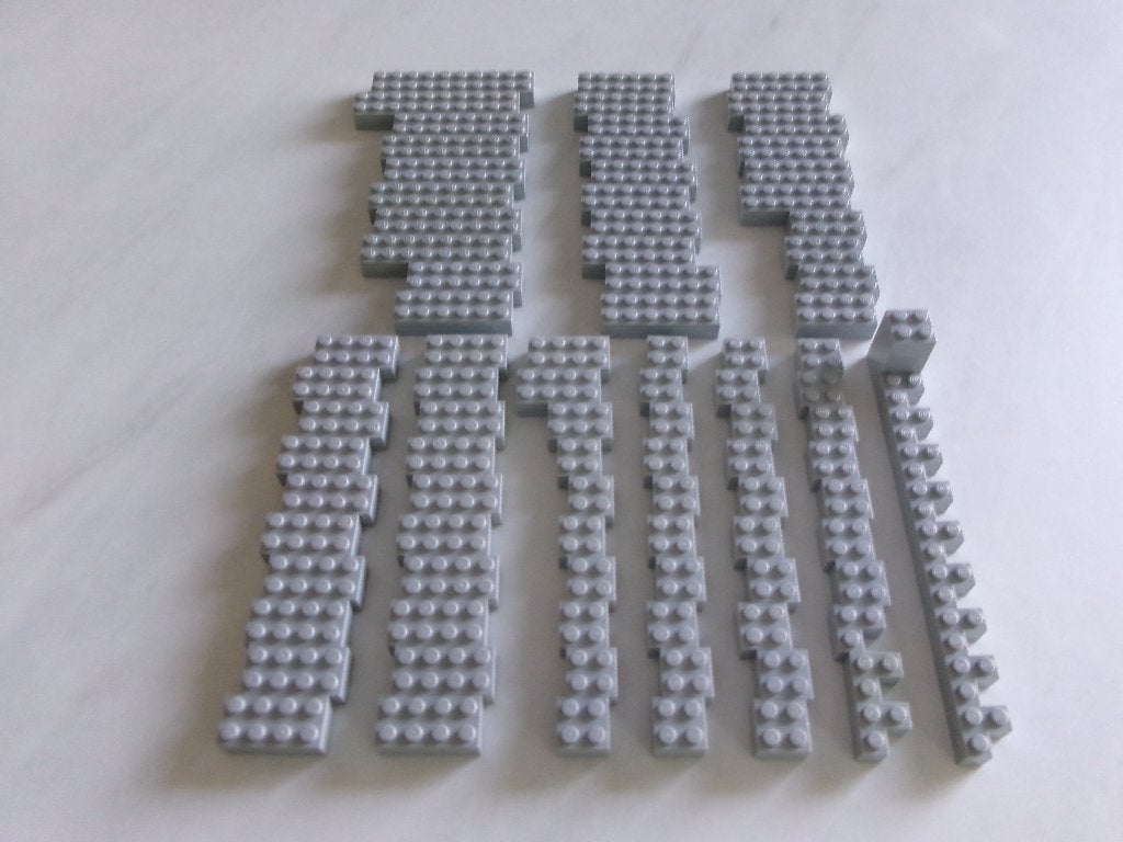 100 licht blauwgrijze Lego 2 x .. stenen, Kinderen en Baby's, Speelgoed | Duplo en Lego, Gebruikt, Lego, Ophalen of Verzenden