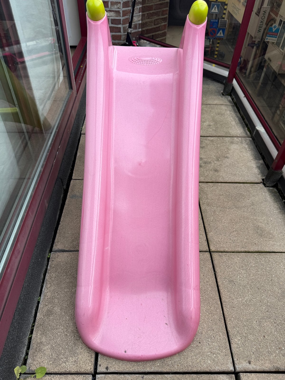 roze kinder-glijbaan, Ophalen, Gebruikt, Glijbaan