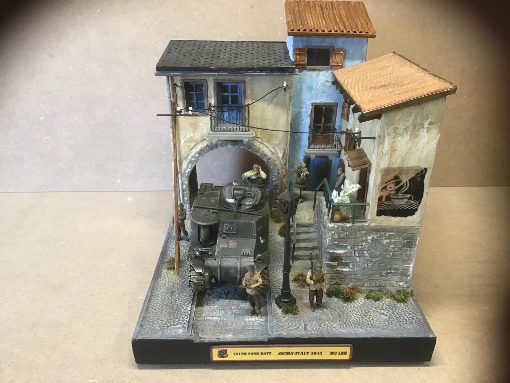 diorama militaire M3 LEE 751st tank bat. sicily-1943, Enlèvement, Comme neuf, 1:35 à 1:50, Diorama