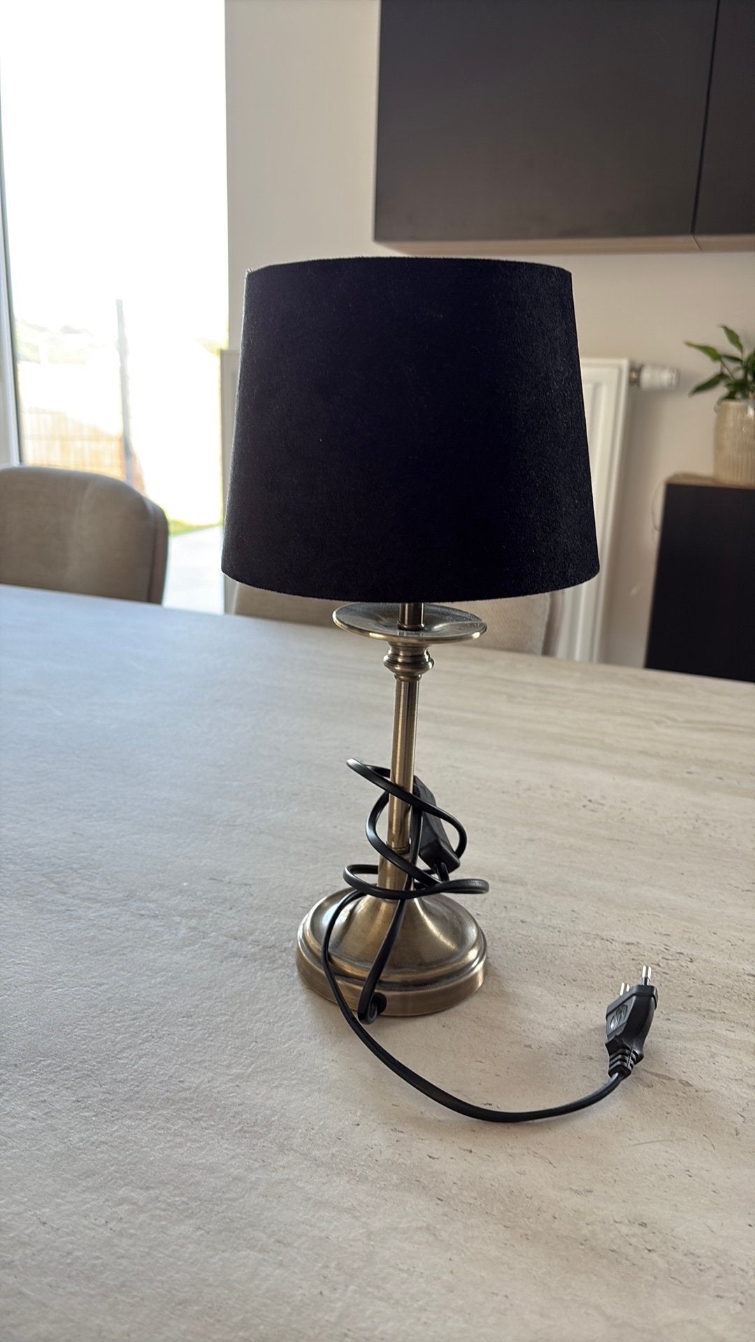 Lampe de chevet velours noir, Noir, Enlèvement, Comme neuf, Lampe de chevet