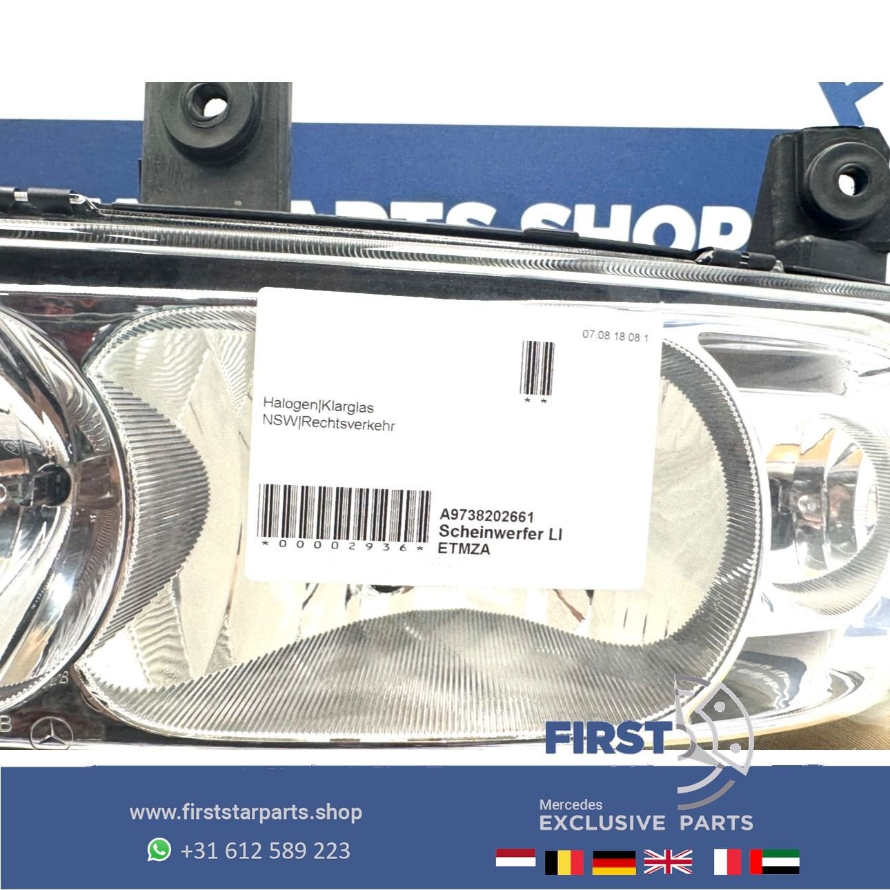 W973 MERCEDES ATEGO 973 KOPLAMP LINKS A9738202661 2015 origi, Auto-onderdelen, Gebruikt, -, Verlichting, Ophalen of Verzenden