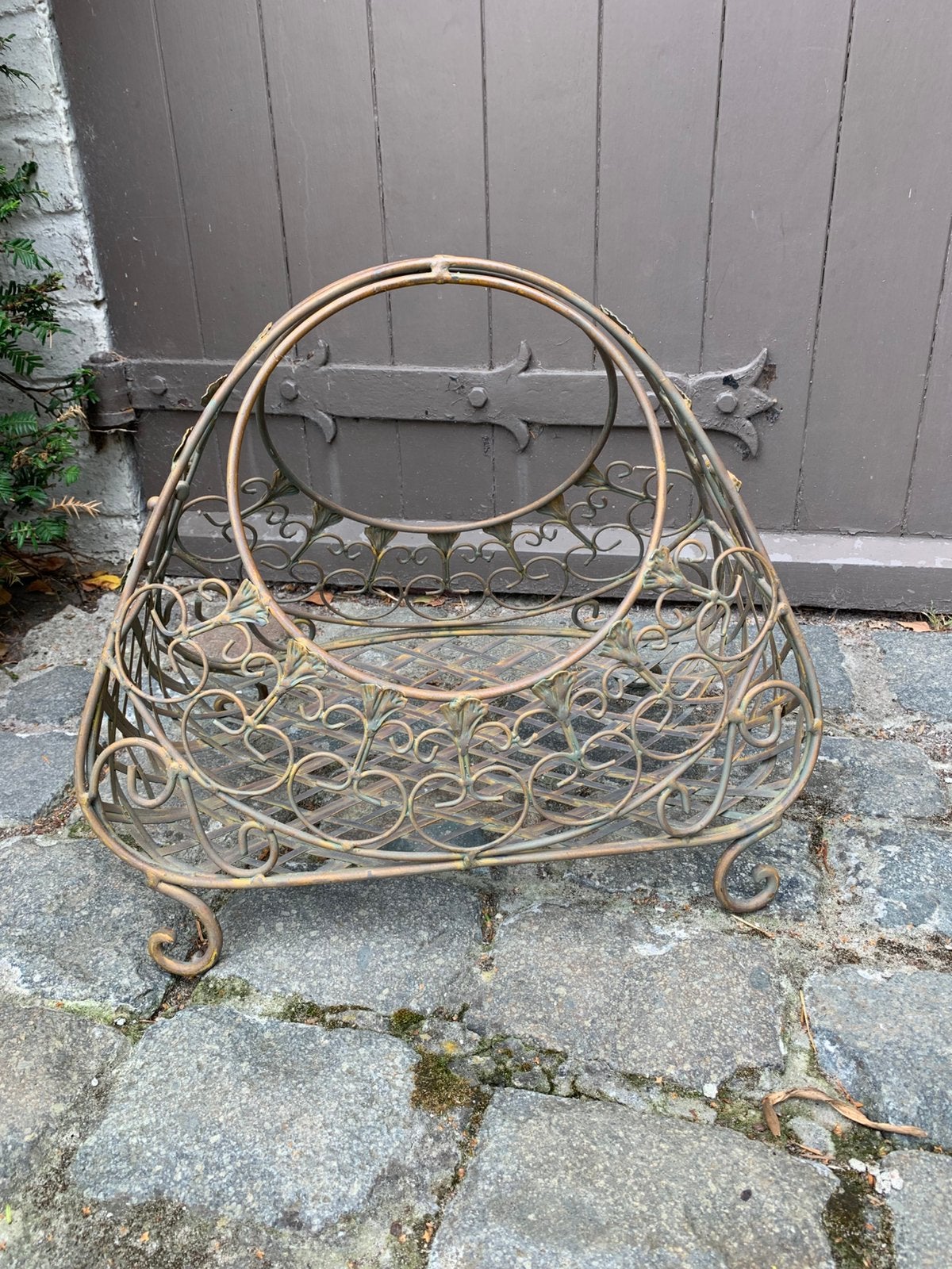 Smeedijzeren mand 44x29x37cm ht, Ophalen, Gebruikt