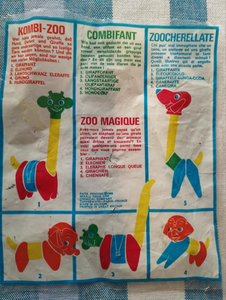 Maak gekke dieren met Tupperware combi-zoo., Enlèvement, Comme neuf