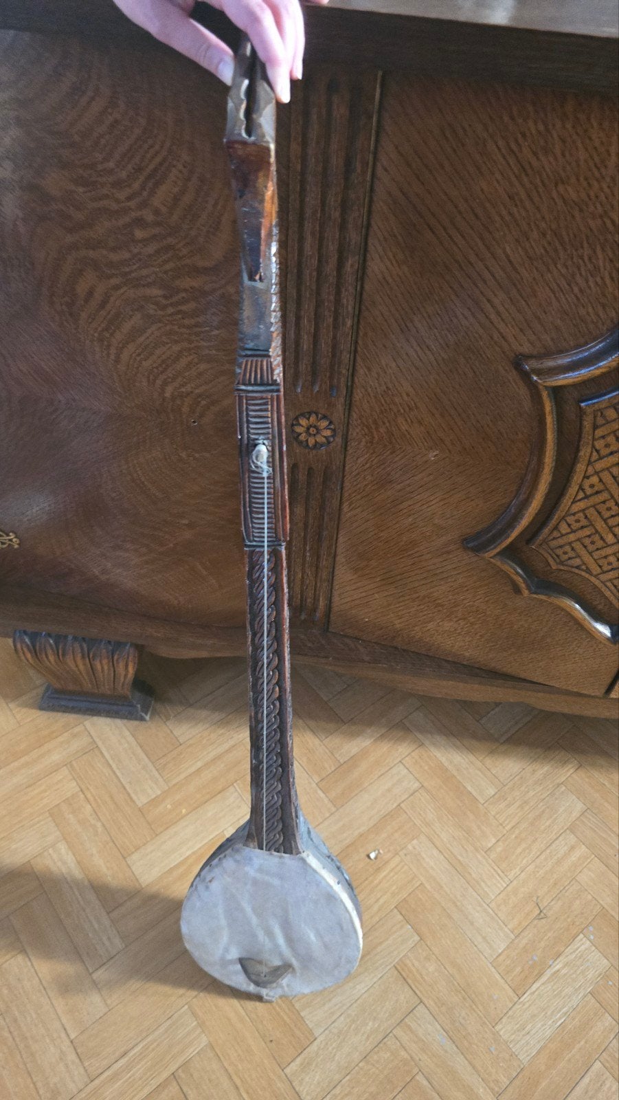 Prachtige Handgesneden Gusle (Balkan Knieviool) – Compleet m, Muziek en Instrumenten, Overige Muziek en Instrumenten, Ophalen
