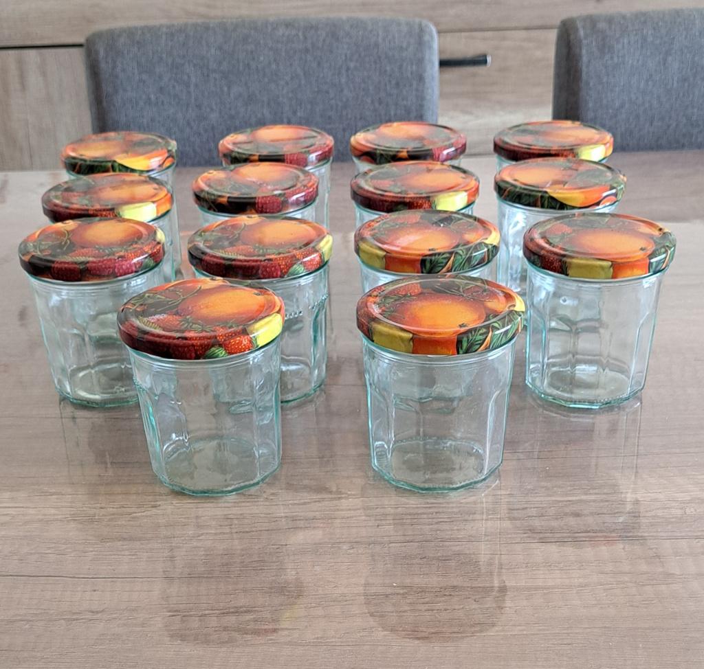confituur potten 14 stuks, Ophalen, Zo goed als nieuw, Glas, Pot, Bus of Blik