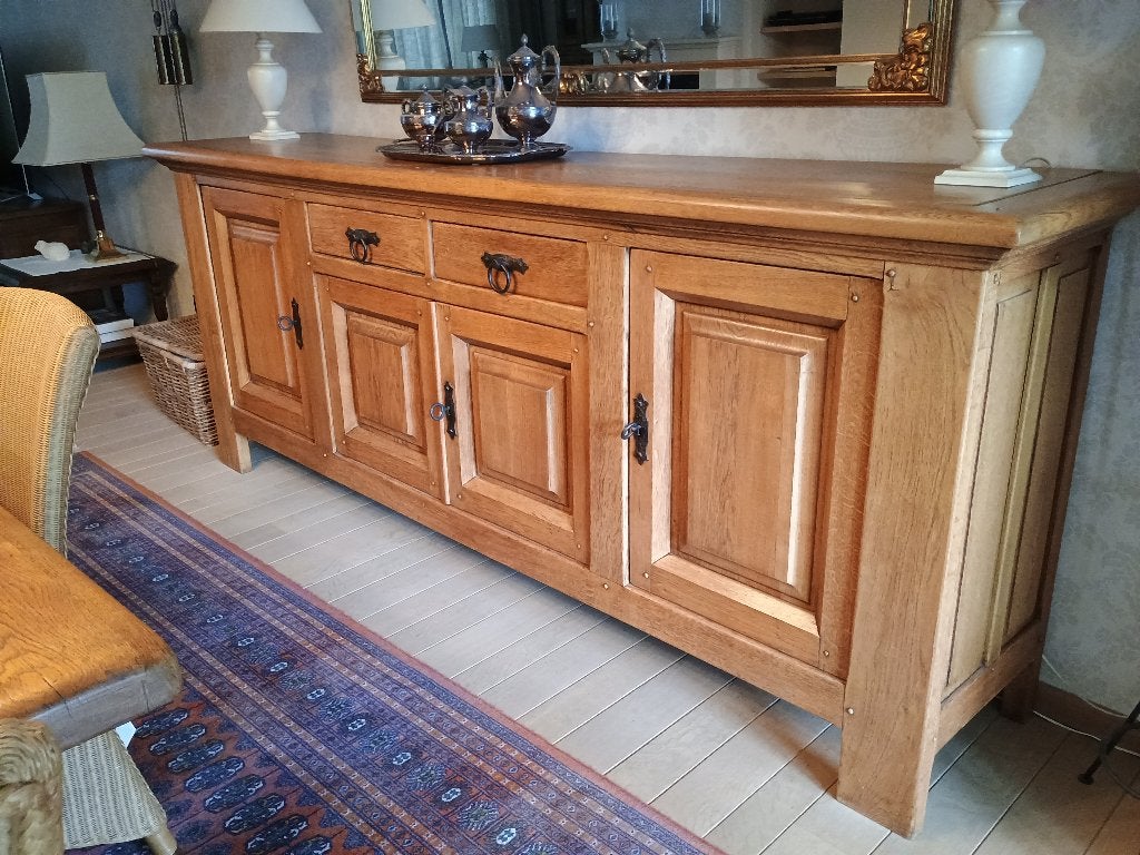 Dressoir in massief eiken hout, Ophalen, Klassiek, Eikenhout, Zo goed als nieuw
