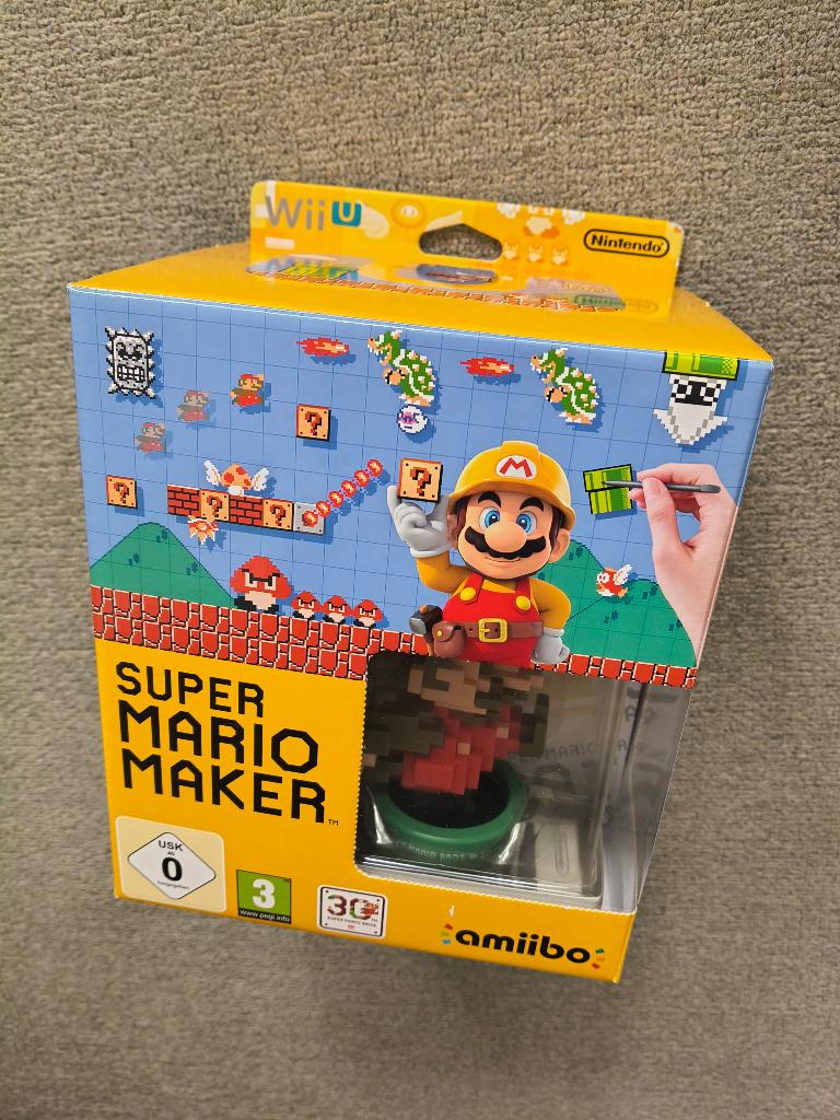 Wii U - Super Mario Maker + nieuwe amiibo + boek, Enlèvement ou Envoi, 1 joueur, Comme neuf, À partir de 3 ans