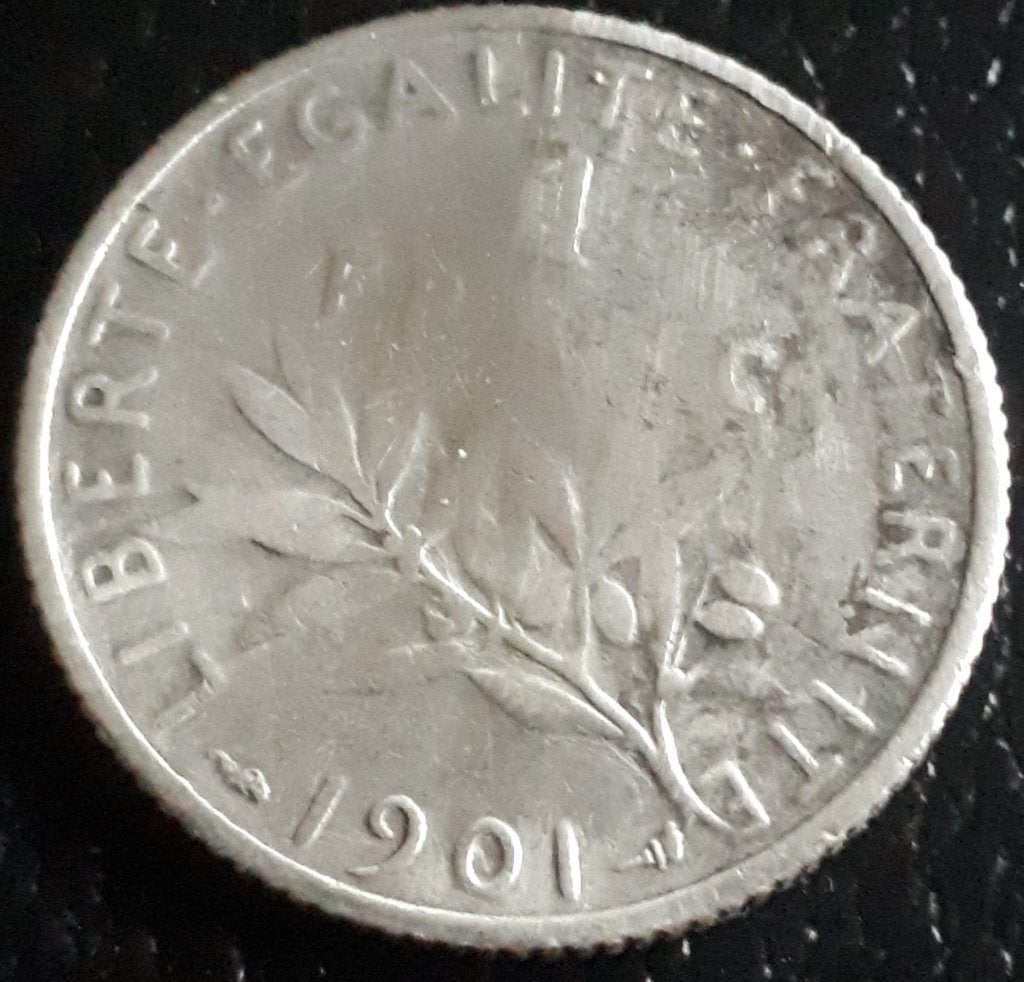 FRANCE/FRANCE/1 FRANC 1901 KM 876, Enlèvement ou Envoi, France, Monnaie en vrac, Argent