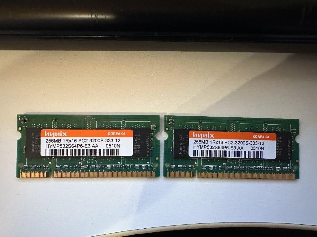 Ram PC2-3200s-333 2X256mb laptop, Ophalen, Gebruikt, Server, DDR2