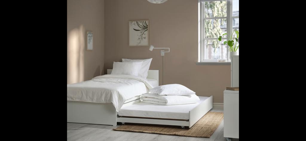 Ikea bedbank+onderbed+lattenbodems+matrassen, Huis en Inrichting, Slaapkamer | Bedden, Zo goed als nieuw, Tweepersoons, 90 cm