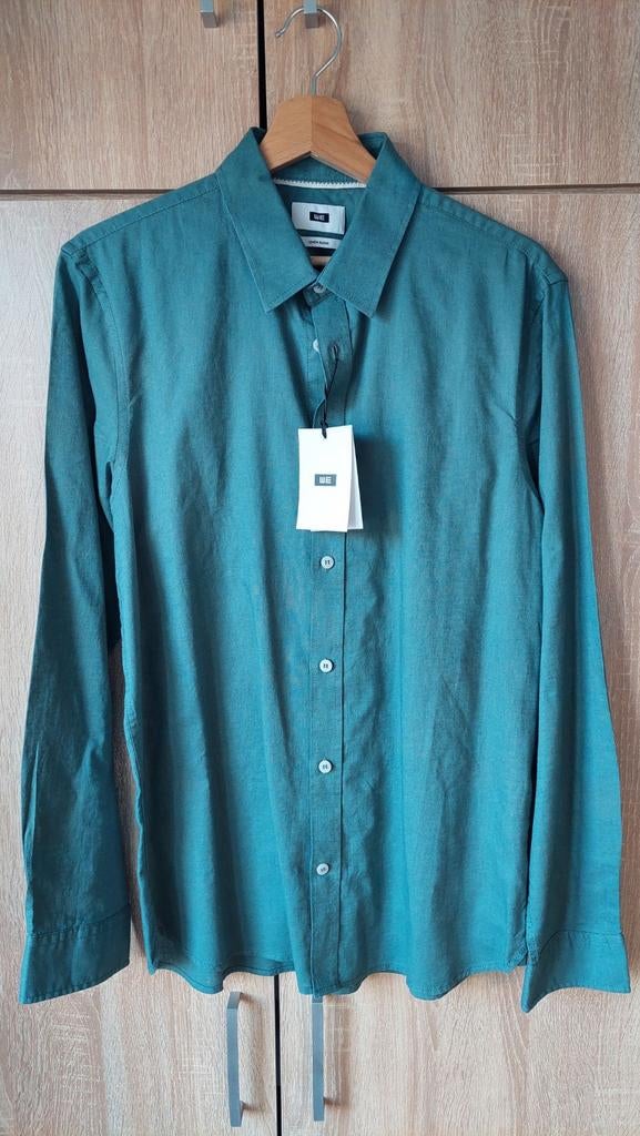 Linnen Hemd - Medium - WE Fashion, WE, Blauw, Nieuw, Halswijdte 39/40 (M)