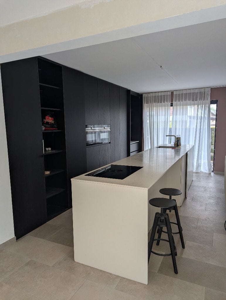 Moderne keuken, Ophalen, Gebruikt, Zwart, Enkelwandige keuken