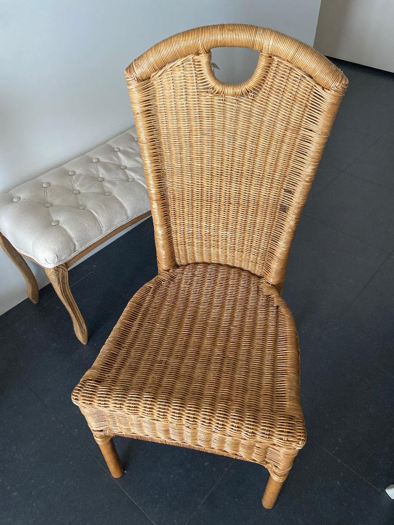 chaises de salle à manger vintage en rotin, Osier ou Rotin, Enlèvement, Utilisé, Landelijk - boho