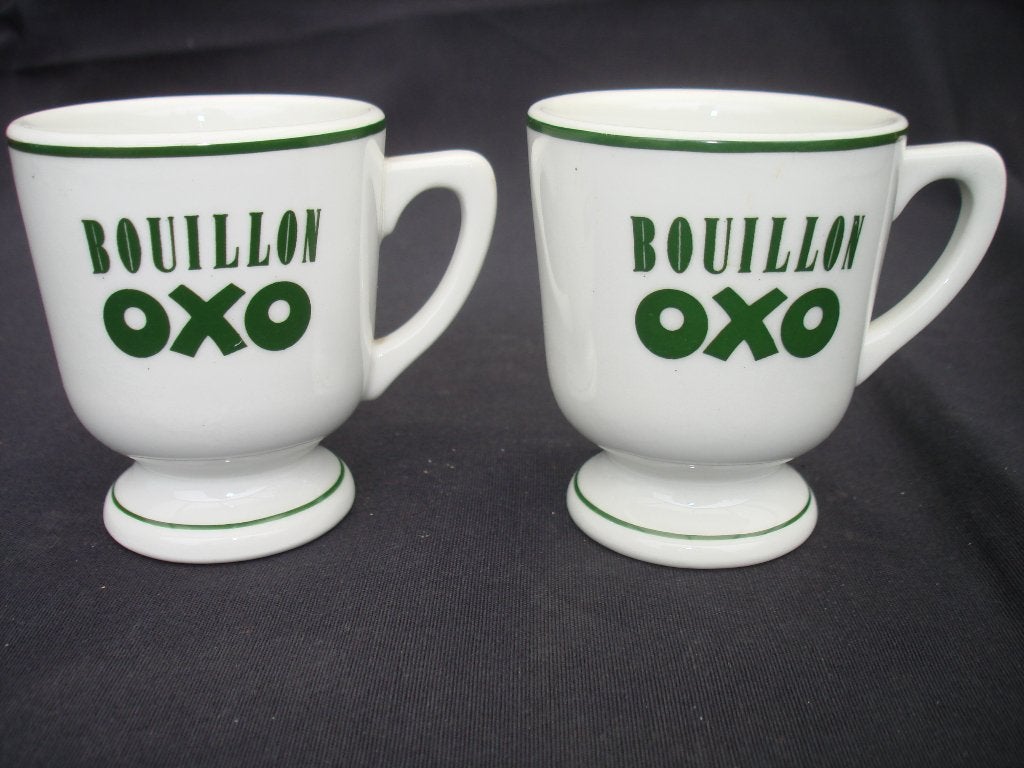 2 oxo bouillon tassen --- vintage ---, Ophalen of Verzenden