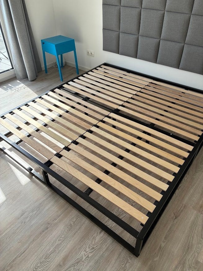 Lit double élégant 180 x 200 cm de la marque Emma, Enlèvement, Utilisé, 180 cm, Noir