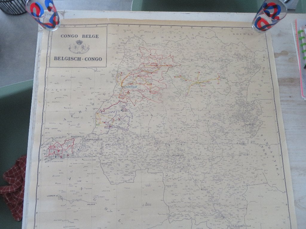 1958 Belgisch Kongo Militair geografisch Instituut Brussel, Verzenden, Overige soorten, Foto of Poster