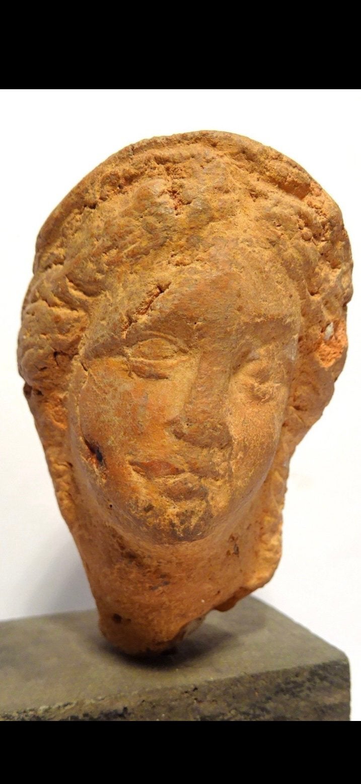 Romeins hoofd terra cotta 1 e eeuw na Ch, Antiek en Kunst, Ophalen of Verzenden