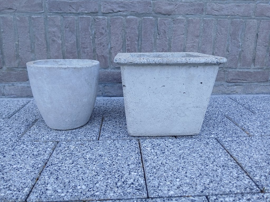 Betonnen bloempotten 2stuks, Ophalen, Gebruikt, Minder dan 40 cm, Binnen