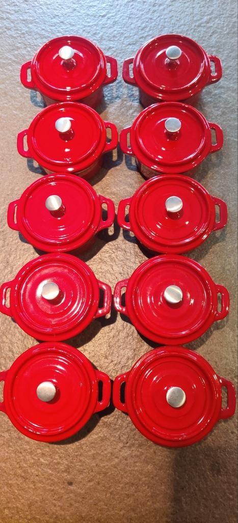 Gietijzeren potjes mini, set van 2 stuk voor 10€, Ophalen, Nieuw, Gietijzer, Keramische plaat
