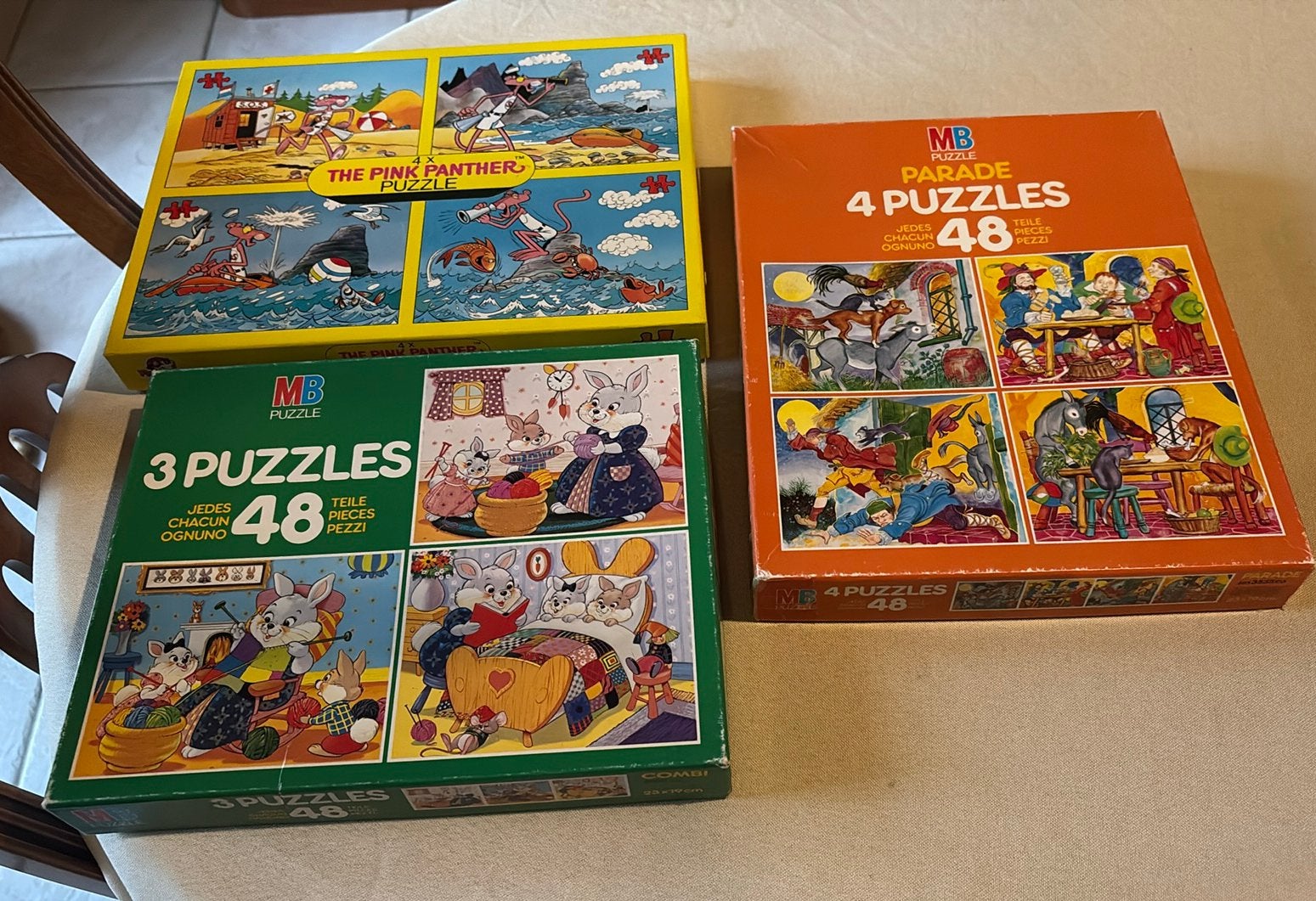 Lot van 3 Vintage Puzzeldozen, Hobby en Vrije tijd, Ophalen of Verzenden, Zo goed als nieuw