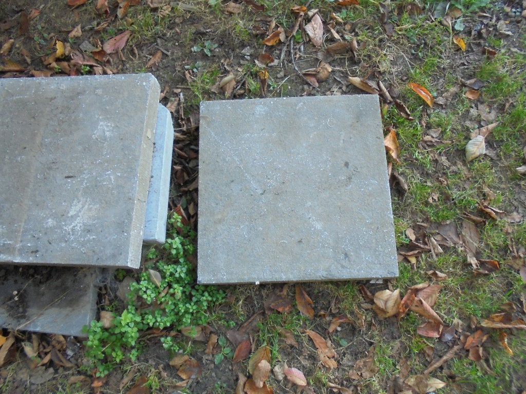 lot de 2 dalles couvre mur en pierre bleue, Enlèvement, Utilisé, Pierre naturelle, Autres types