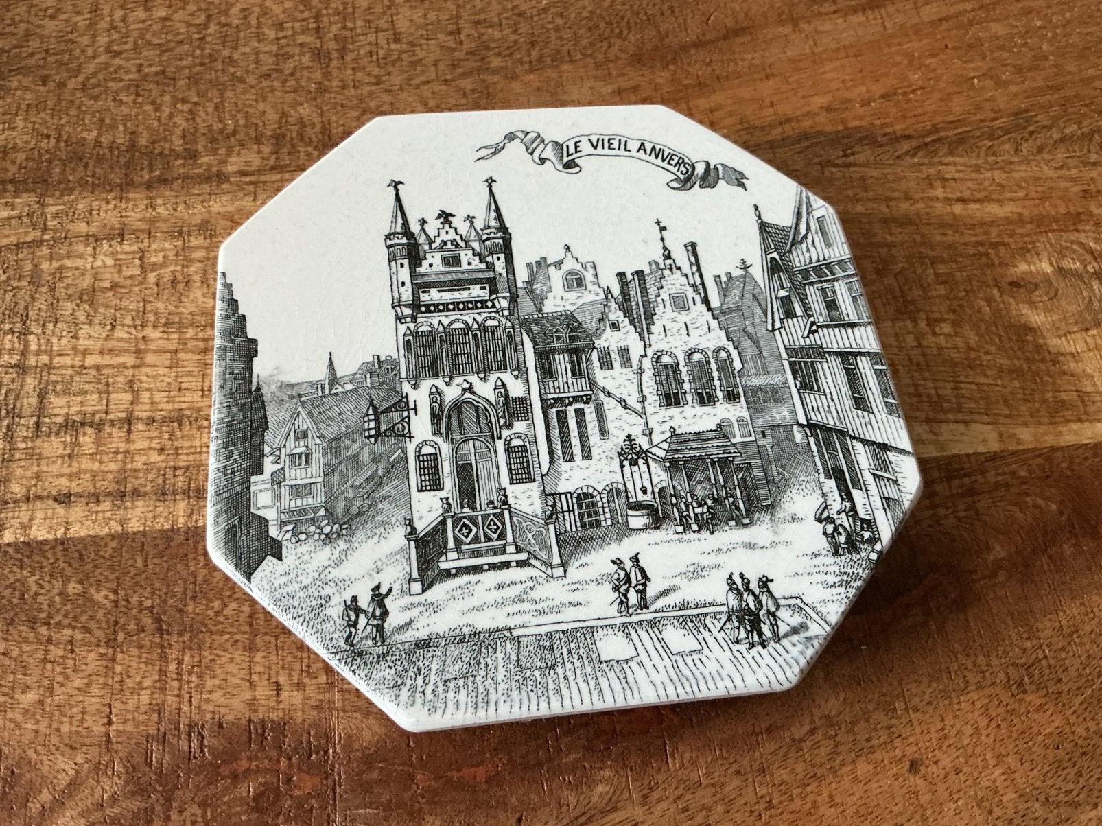 🅰️ Tegel  / onderzetter Stadhuis Antwerpen, Antiquités & Art, Enlèvement ou Envoi