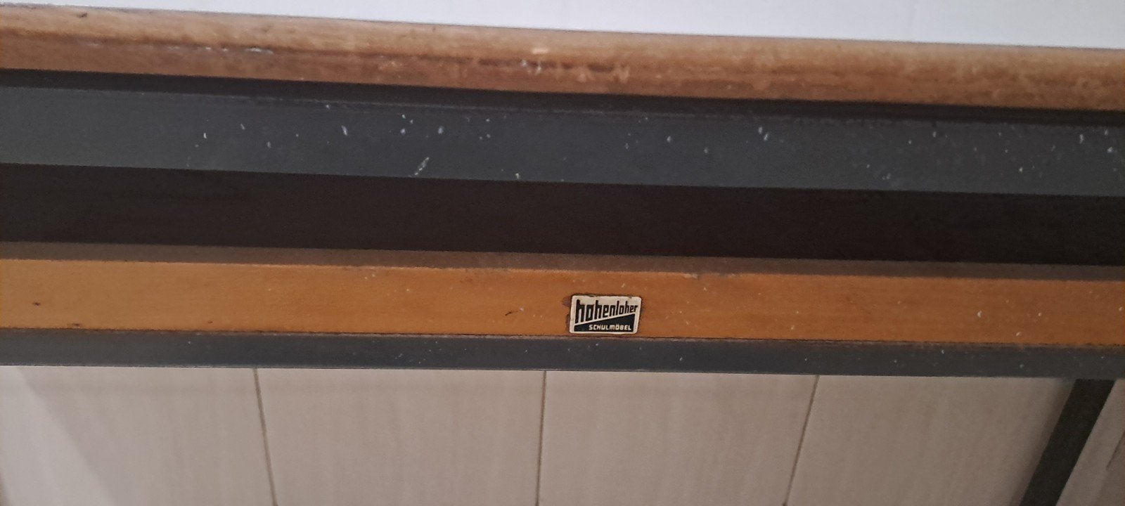 bureau écoliers" vintage :, Industriel, Enlèvement, Gris, Bois